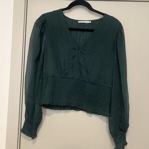 Abercrombie and Fitch dark green blouse